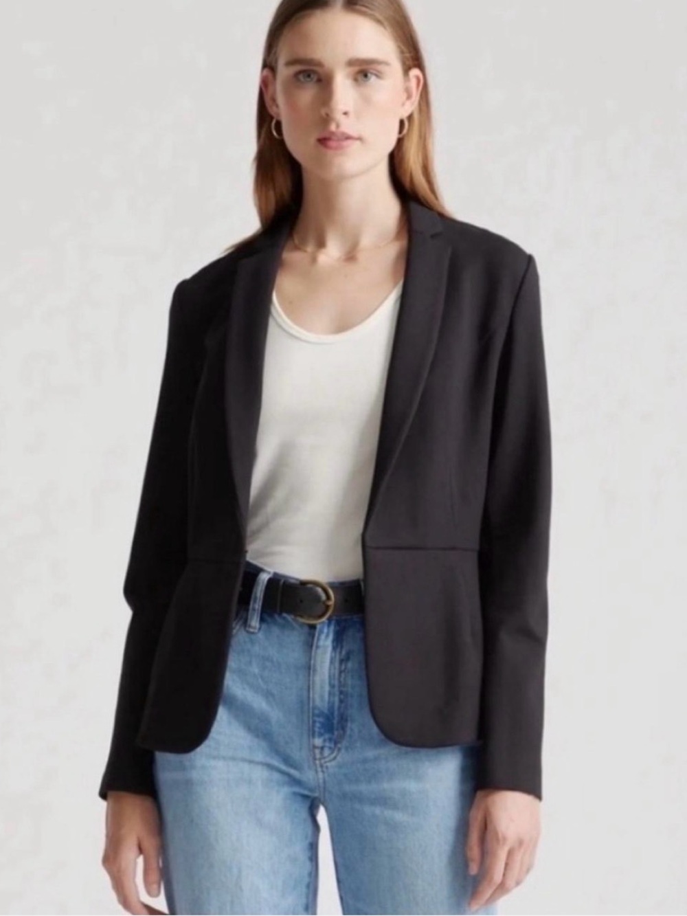 Quince Ultra-Stretch Ponte Blazer Black Women’s Size Small S NWT